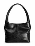 ZEN BLACK LEATHER TOTE BAG