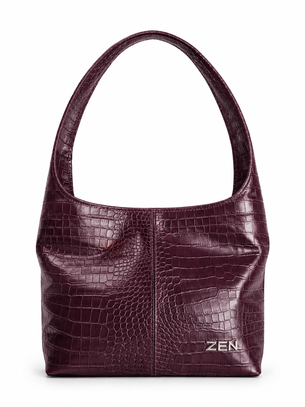 ZEN BURGUNDY LEATHER TOTE BAG