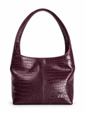 ZEN BURGUNDY LEATHER TOTE BAG